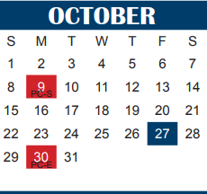 District School Academic Calendar for Hirschi High School for October 2017