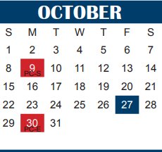 District School Academic Calendar for Mcniel Junior High for October 2017