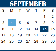 District School Academic Calendar for Cunningham School for September 2017