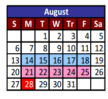 District School Academic Calendar for Desertaire Elementary for August 2017