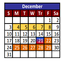District School Academic Calendar for Glen Cove Elementary  for December 2017