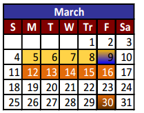 District School Academic Calendar for Desert View Middle School for March 2018