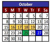 District School Academic Calendar for Cesar Chavez Academy for October 2017