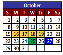 District School Academic Calendar for J M Hanks High School for October 2017