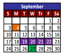 District School Academic Calendar for Pasodale Elementary for September 2017