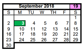 District School Academic Calendar for Black Elementary for September 2018