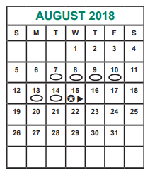 District School Academic Calendar for Sneed Elementary School for August 2018