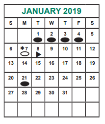 District School Academic Calendar for Miller Intermediate for January 2019