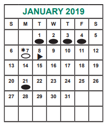 District School Academic Calendar for O'donnell Middle for January 2019