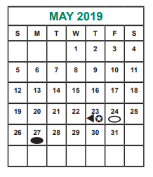 District School Academic Calendar for Holub Middle for May 2019