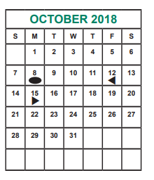 District School Academic Calendar for Alief Isd J J A E P for October 2018