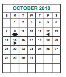 District School Academic Calendar for Horn Elementary for October 2018