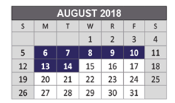 District School Academic Calendar for Marion Elementary for August 2018