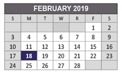 District School Academic Calendar for Vaughan Elementary School for February 2019