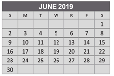 District School Academic Calendar for Anderson Elementary School for June 2019
