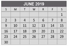 District School Academic Calendar for Reed Elementary School for June 2019