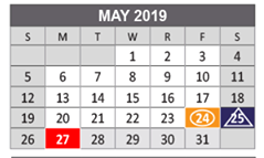 District School Academic Calendar for Reed Elementary School for May 2019