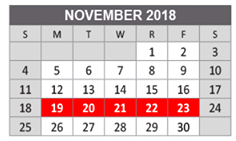 District School Academic Calendar for Bolin Elementary School for November 2018