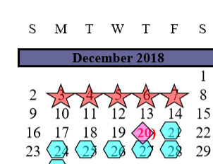 District School Academic Calendar for Alvin High School for December 2018