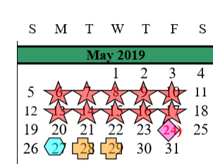 District School Academic Calendar for Alvin Reach School for May 2019