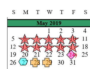 District School Academic Calendar for Hood-case Elementary for May 2019