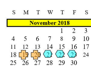 District School Academic Calendar for Alvin Junior High for November 2018