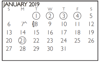 District School Academic Calendar for Crouch Elementary School for January 2019