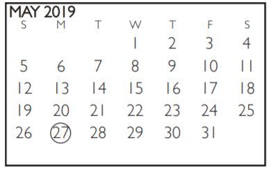 District School Academic Calendar for Barnett Junior High for May 2019