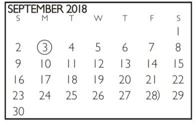 District School Academic Calendar for Atherton Elementary for September 2018