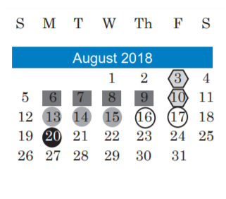 District School Academic Calendar for Becker Elementary for August 2018