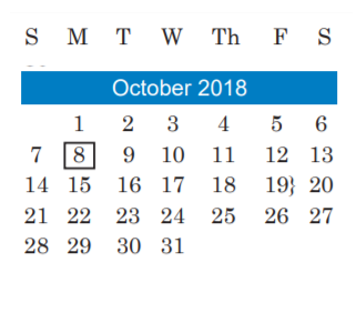 District School Academic Calendar for Patton Elementary for October 2018