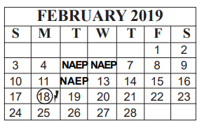 District School Academic Calendar for M J Frank Planetarium for February 2019