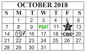 District School Academic Calendar for Odom Middle School for October 2018