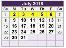 District School Academic Calendar for Foster Village Elementary for July 2018