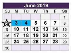 District School Academic Calendar for North Oaks Middle for June 2019