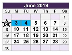 District School Academic Calendar for North Richland Middle for June 2019