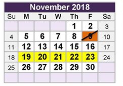 District School Academic Calendar for Academy At Carrie F Thomas for November 2018