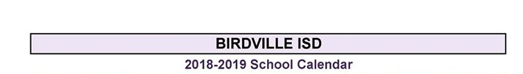District School Academic Calendar for Academy At West Birdville