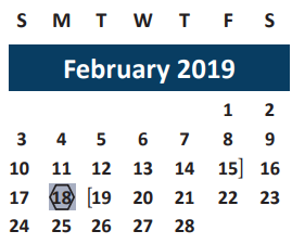 District School Academic Calendar for Alton Bowen Elementary for February 2019