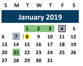 District School Academic Calendar for Fannin Elementary for January 2019