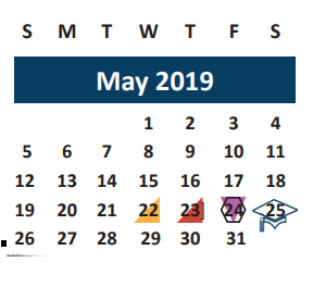 District School Academic Calendar for James Earl Rudder High School for May 2019