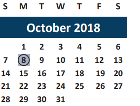 District School Academic Calendar for Fannin Elementary for October 2018