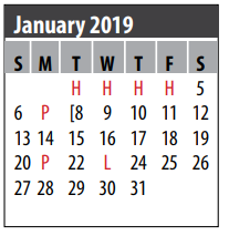 District School Academic Calendar for Brookwood Elementary for January 2019