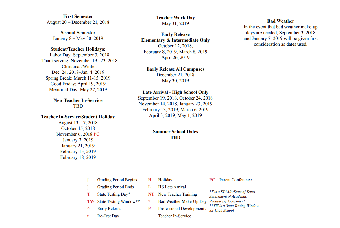 District School Academic Calendar Key for Lloyd R Ferguson Elementary