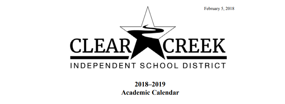 District School Academic Calendar for Clear Lake H S