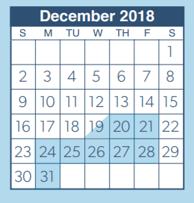 District School Academic Calendar for Powell Elementary for December 2018