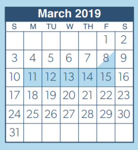 District School Academic Calendar for New Oak Ridge Intermediate for March 2019