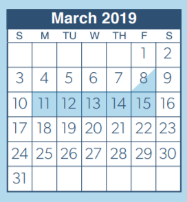 District School Academic Calendar for Conroe High School for March 2019