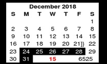 District School Academic Calendar for Menger Elementary School for December 2018