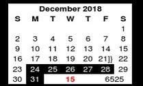 District School Academic Calendar for Student Learning And Guidance Cent for December 2018